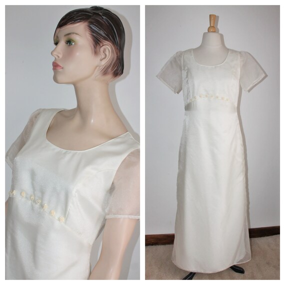 Simple Ivory Wedding Dress Size Medium Unused Vintage | Etsy