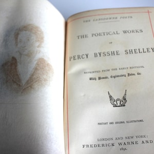 Antique Poetry Book Poetical Works of Percy Bysshe Shelley Frederick Warne 1891