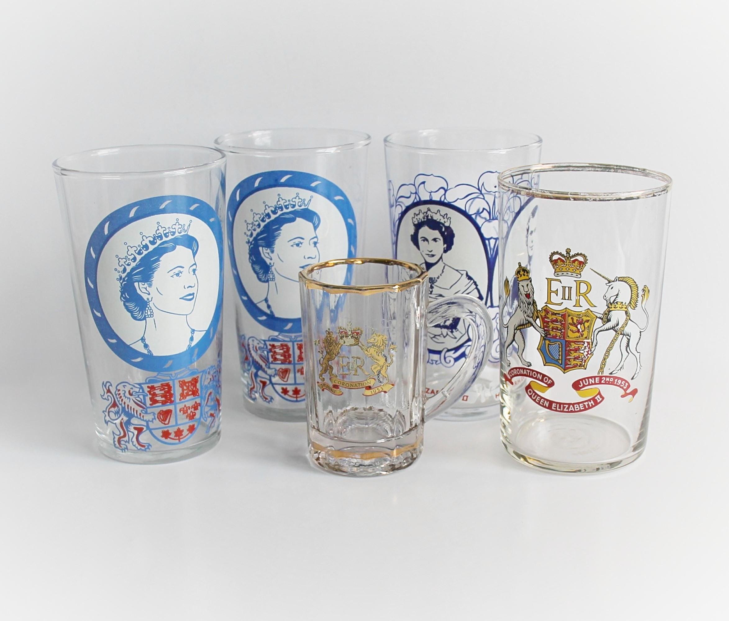 エリザベス女王戴冠式グラスミックスセット - Etsy 日本
