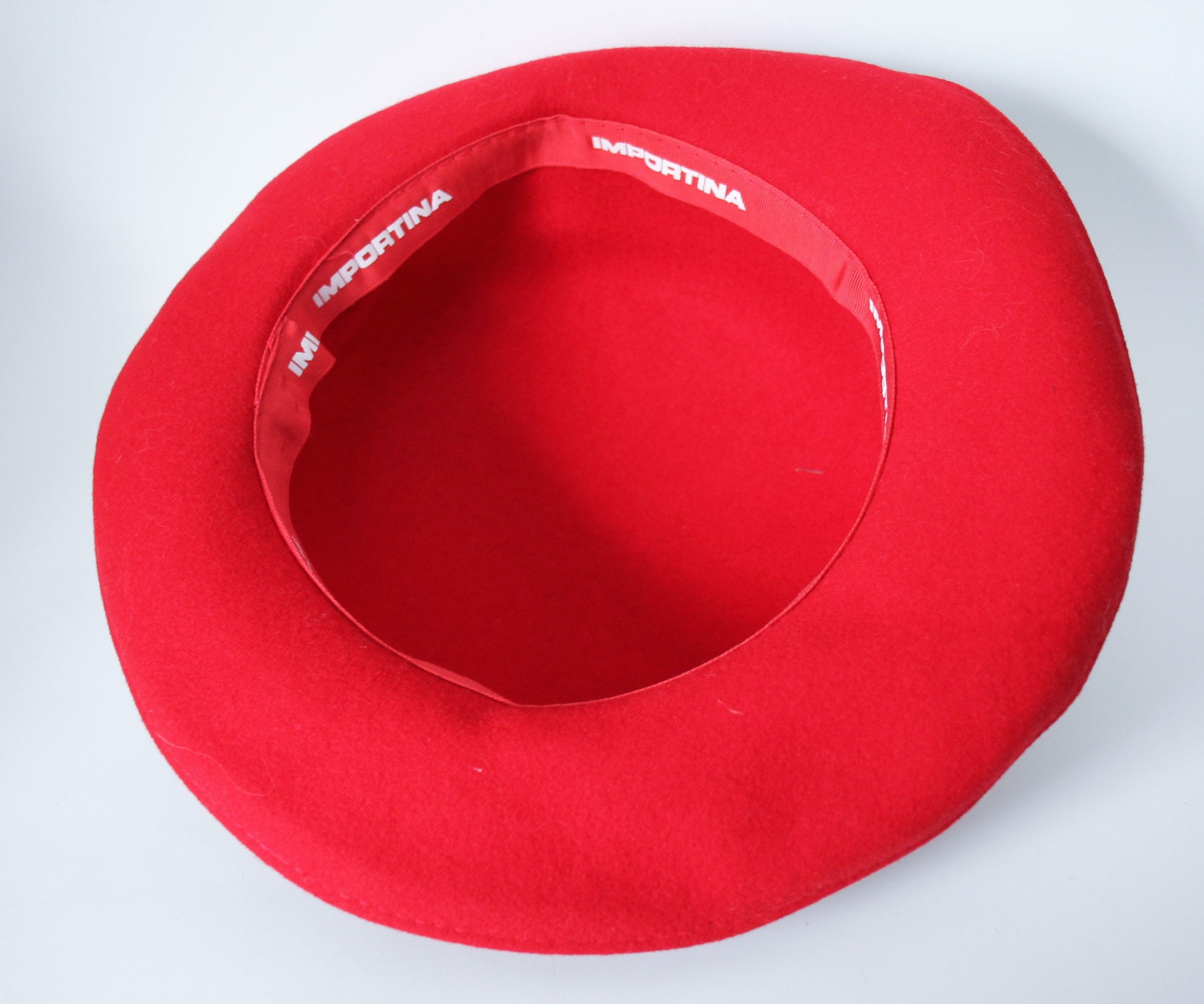 Red Wide Brimmed Wool Formal Hat Importina Bollman - Etsy display picture 2