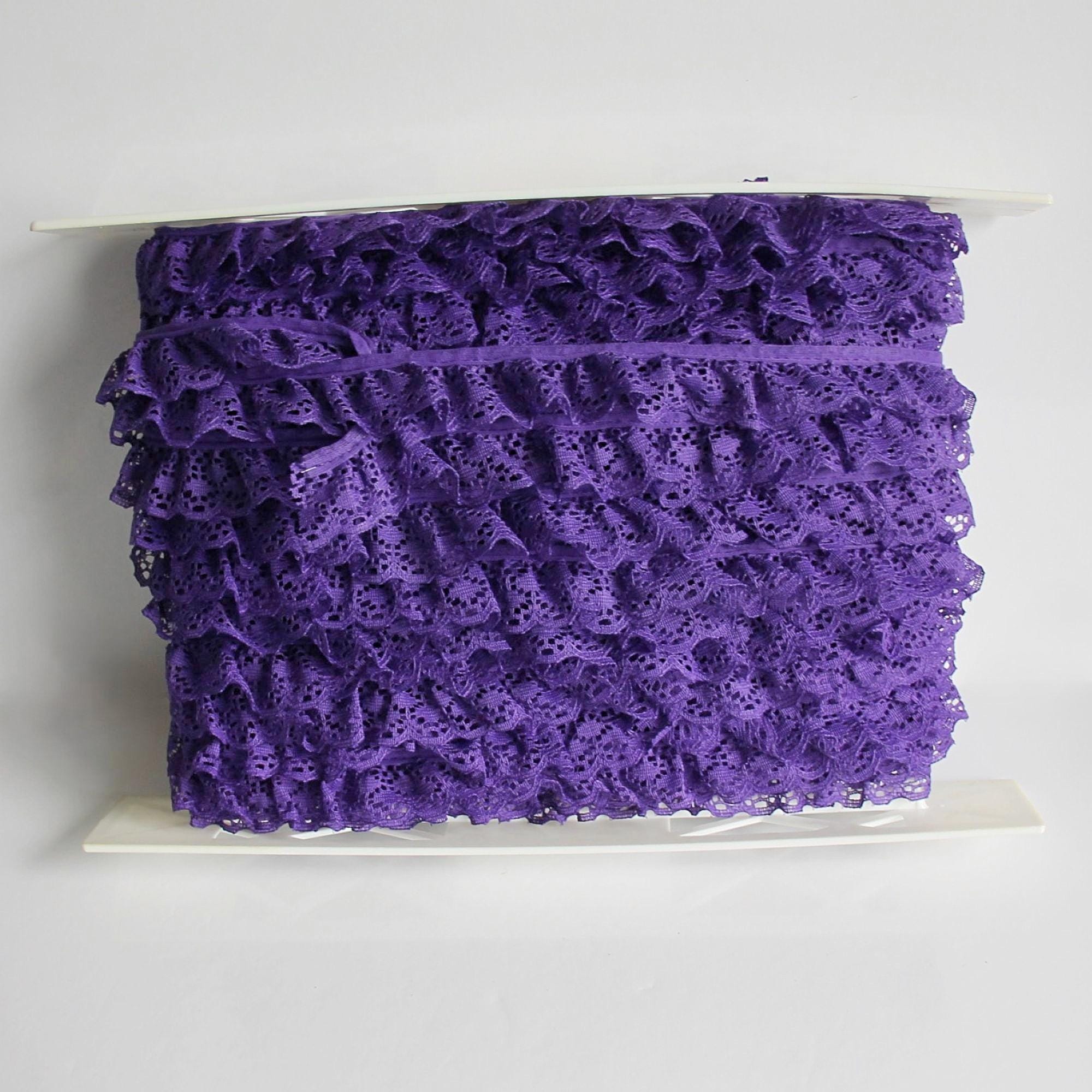 Vintage Purple Lace Spool 1 Inch Ruffled - Etsy