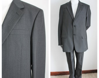 Vintage Gray Pinstripe Suit, Joseph and Feiss, Size 42 Extra Long