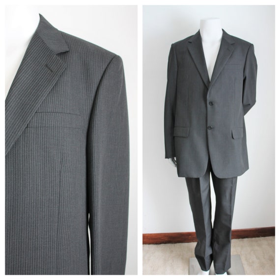 Vintage Gray Pinstripe Suit Joseph and Feiss Size 42 Extra Long Etsy UK