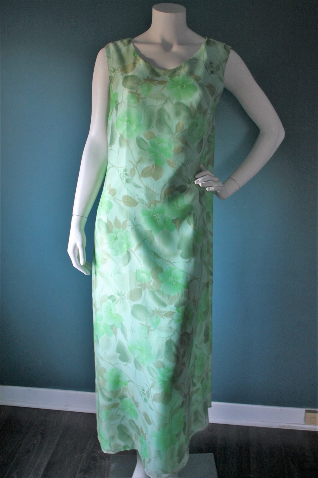 Vintage 1970's Chiffon Maxi Dress, Dress Town Original