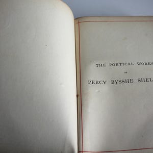 Antique Poetry Book Poetical Works of Percy Bysshe Shelley Frederick Warne 1891
