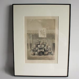 Antique Picture Lithograph Kura Kawa Kahai Prefect of Simoda 1856 Color Sepia
