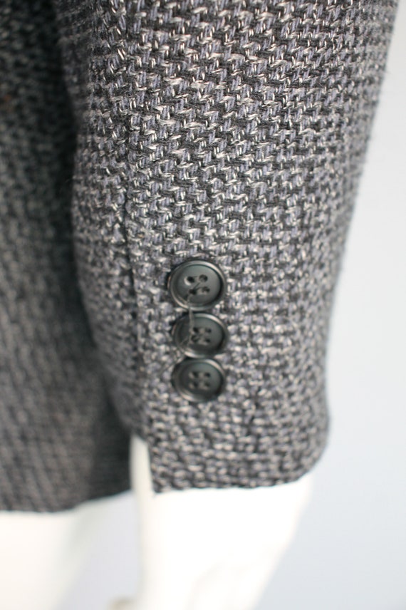 Vintage 80's Sport Coat, Pierre Cardin, Grey Wool… - image 10