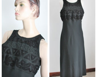 Vintage Black Maxi Dress Carol Little Size 10 Sleeveless Formal