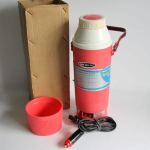 Elektrisk termos MMM Auto Pot cirka 1980-tal röd resecamping