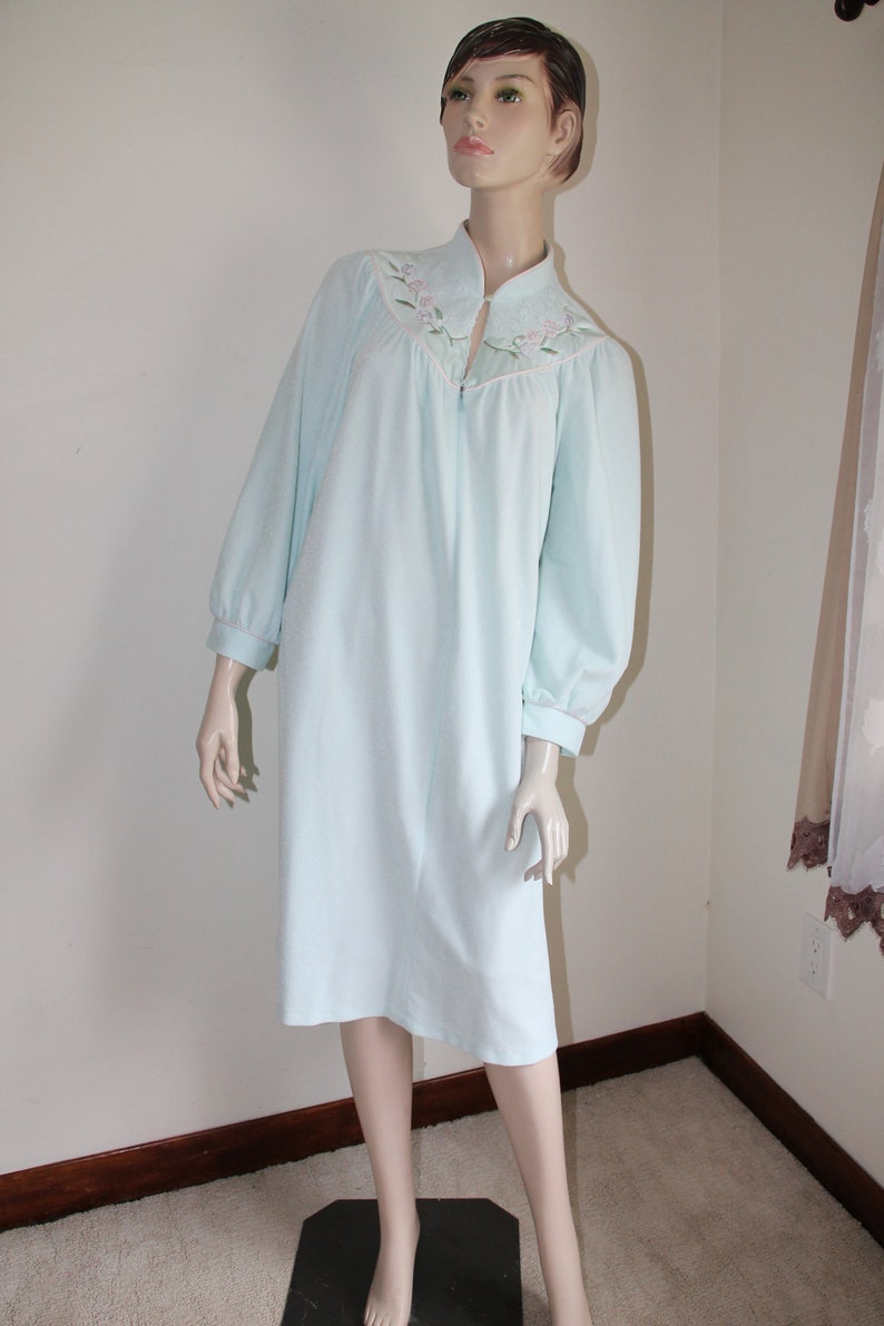 Vintage Soft Aqua Robe by Vanity Fair Size Large Etsy