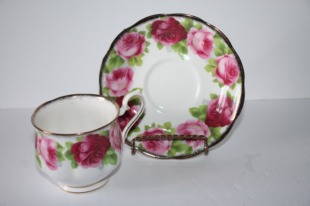 Old English Rose Tea Cup and Saucer Royal Albert Hampton Etsy