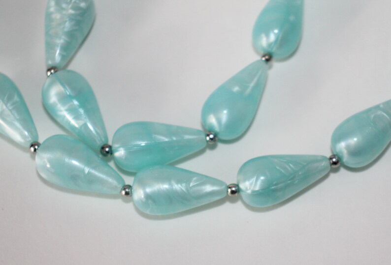 Blue Teardrop Beaded Necklace