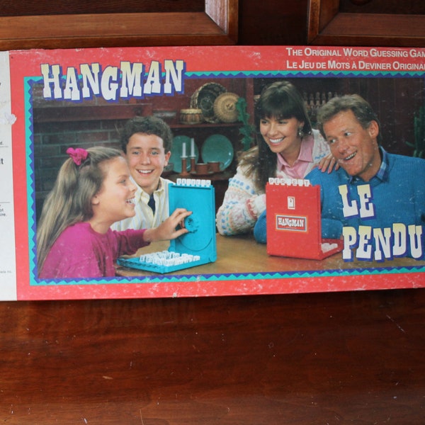 Hangman Board Game Milton Bradley 1989 Edition