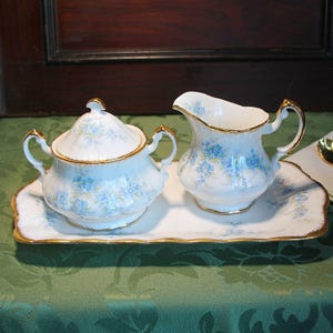 Ensemble grand pot à crème et sucrier Paragon Bone China, motif Remember Me