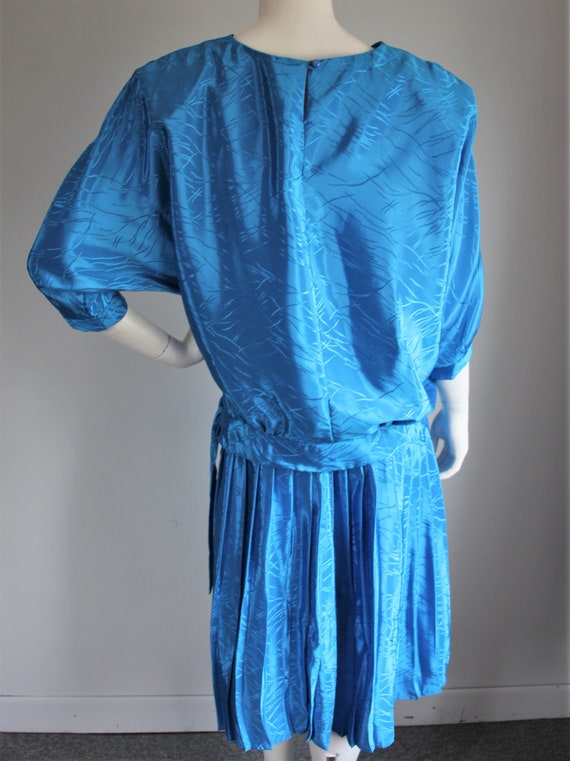 Vintage Blue Two Piece Dress California Girl Size… - image 5