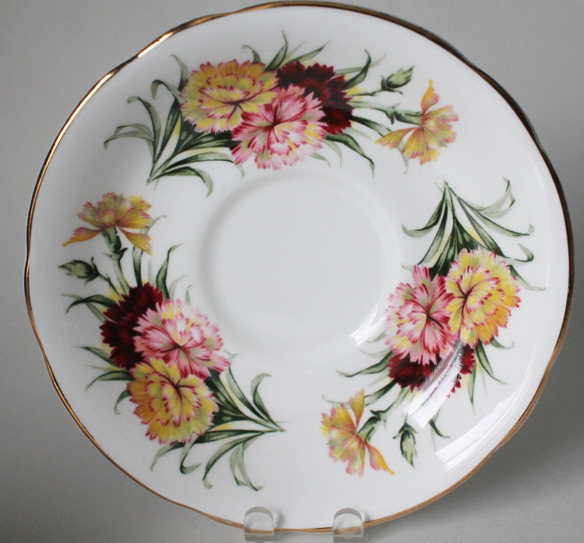 Carnation Tea Cup and Saucer Paragon China Pattern F541 Etsy
