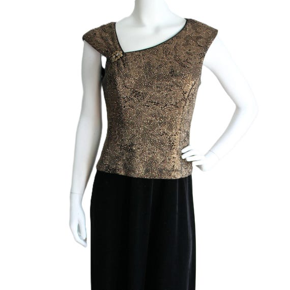 patra sequin dress Bronze Sparkle Gown Patra Petite Size 14 Vintage 1990's