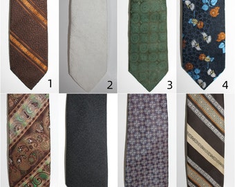 Vintage 1970's Necktie Selection Mixed Colors Makers