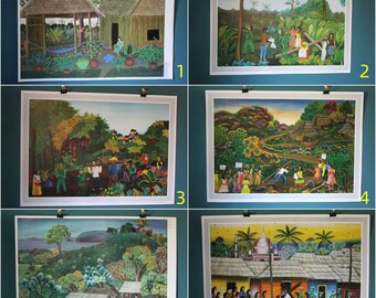 Vintage Nicaragua Posters 1980&#39;s Rural Paintings