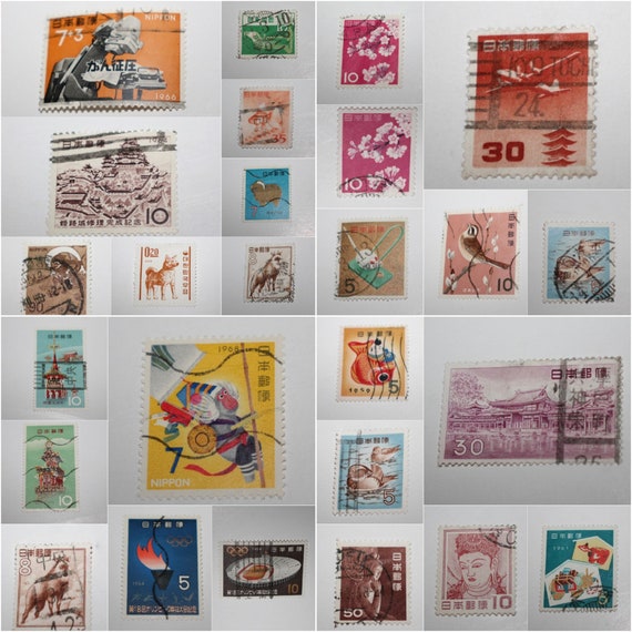 Japan Postage Stamp Set 1950 to 1967 - Etsy