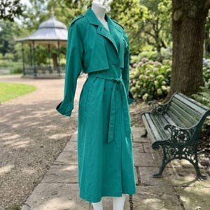 Vintage Green Trench Coat Size 7/8 All Weather 1980's