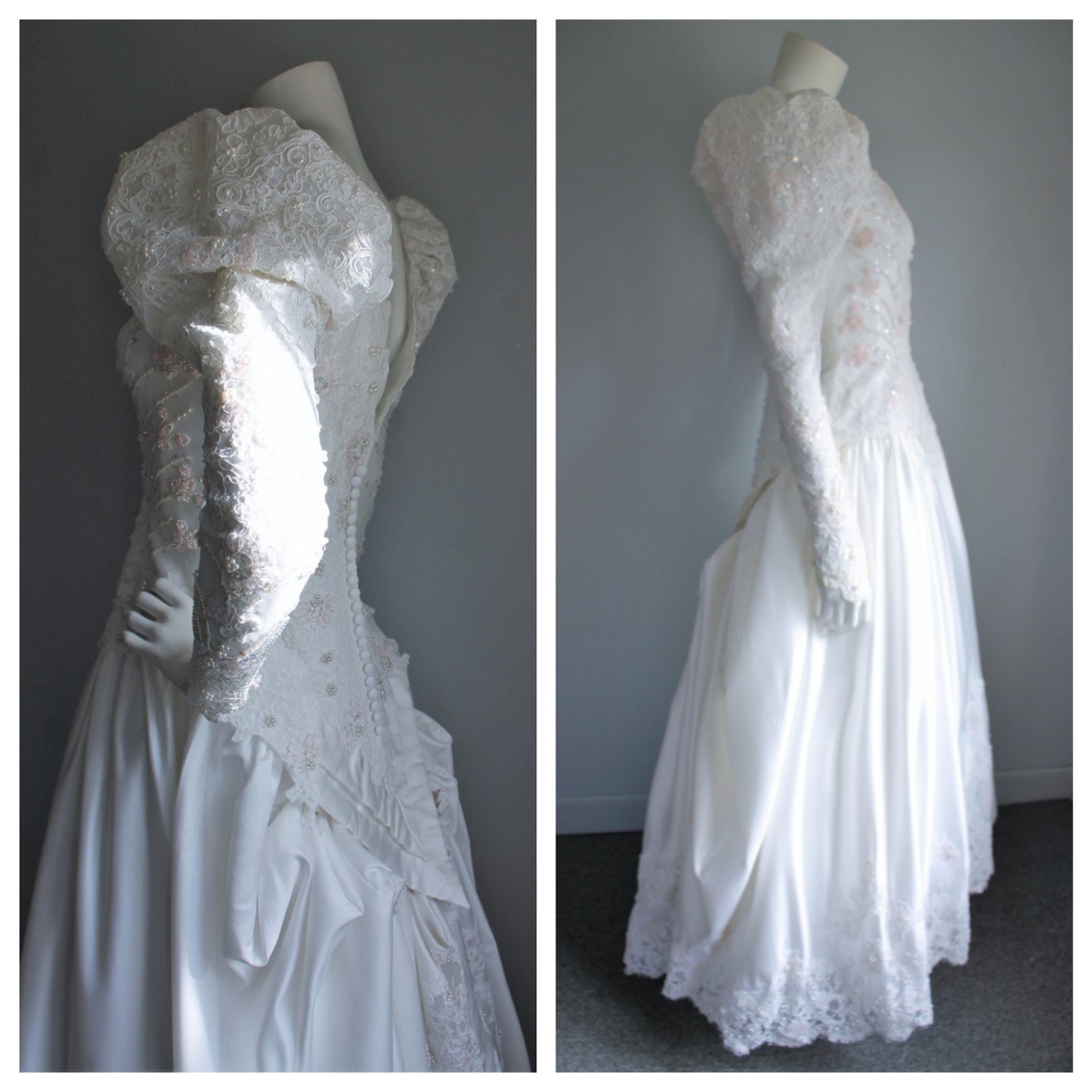 Vintage Wedding Dress House of Bianchi A Line Satin - Etsy