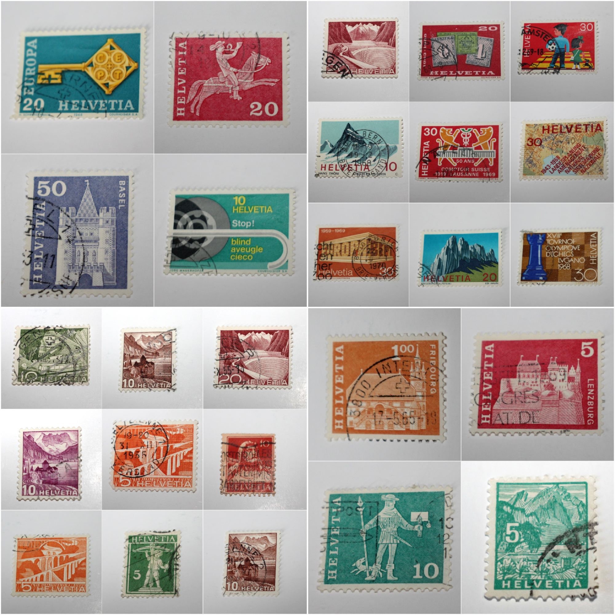 ヴィンテージ スイス ヘルベティア 切手コレクション - Etsy 日本