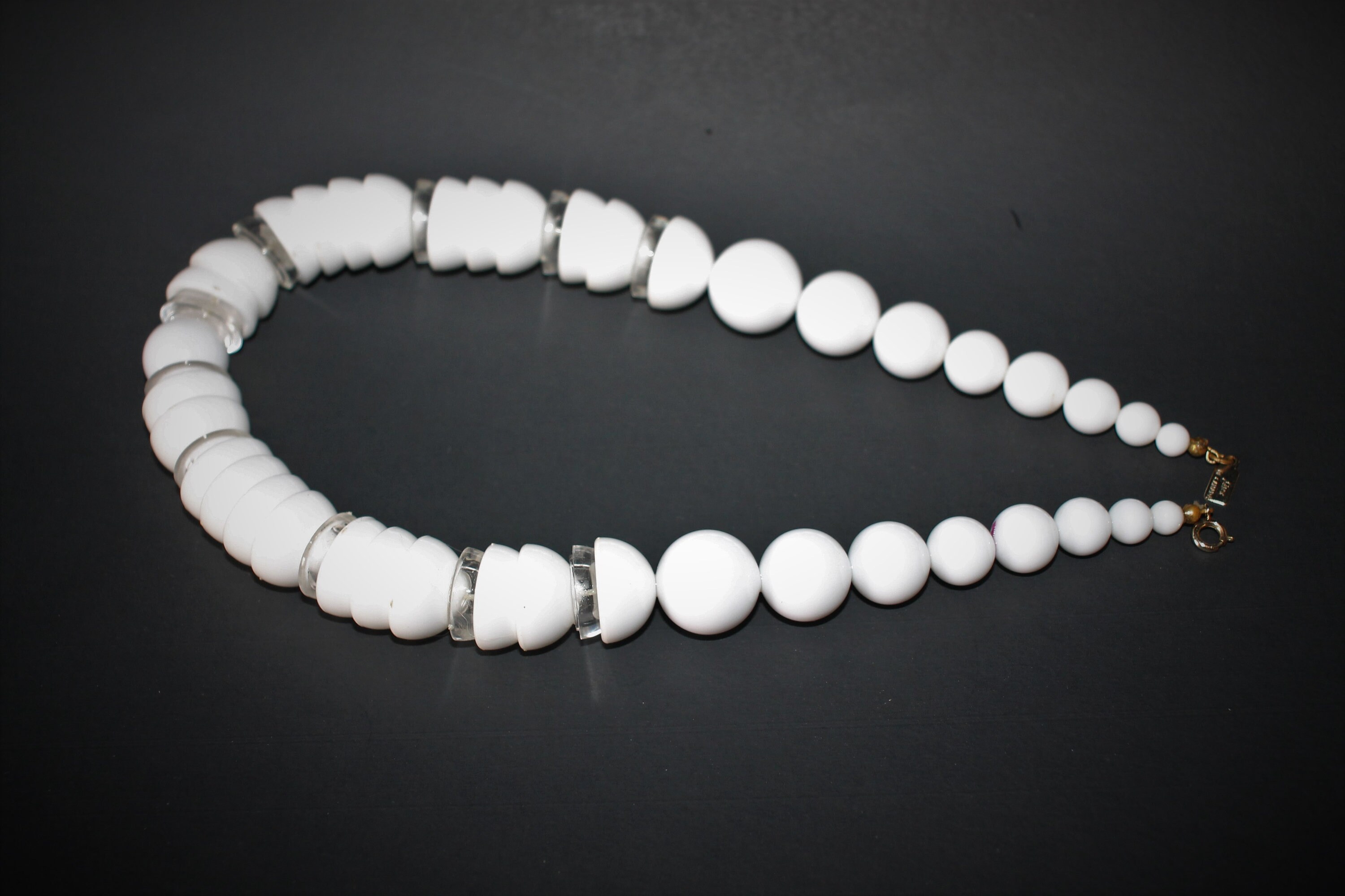 White Bead Necklace by Coro Vintage 1960's Etsy