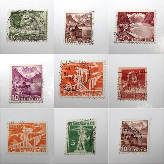 スイス 使用済切手 12枚セット スイス 使用済切手 12枚セット