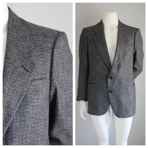 Vintage 80's Sport Coat, Pierre Cardin, Grey Wool… - image 1