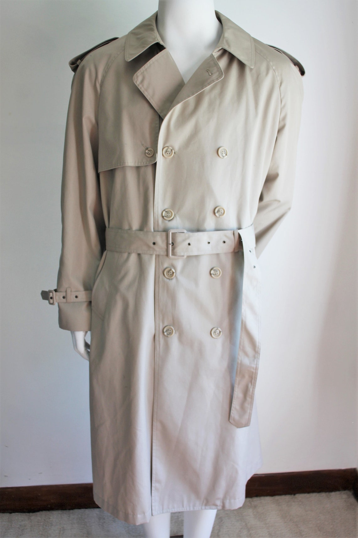 1980's Trench Coat by Moores Zip Out Lining 42 Regular - Etsy