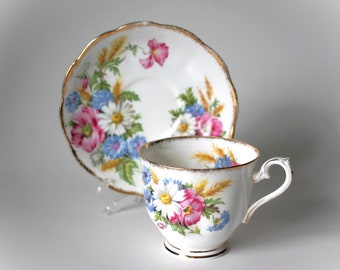 Royal Albert Teacup and Saucer Harvest Bouquet Avon Shape