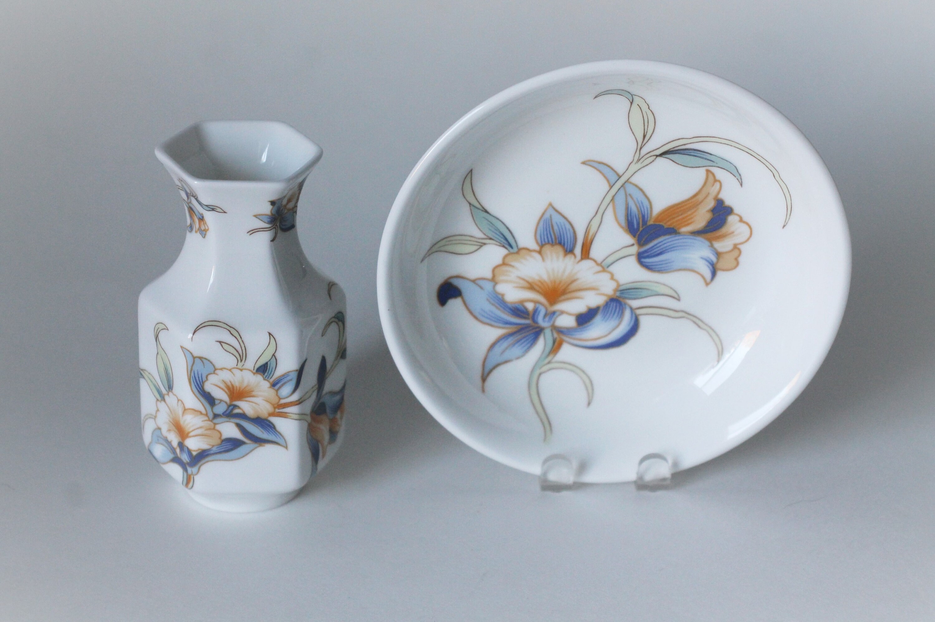 Aynsley Bone China Just Orchids Small Bud Vase Trinket Dish Etsy