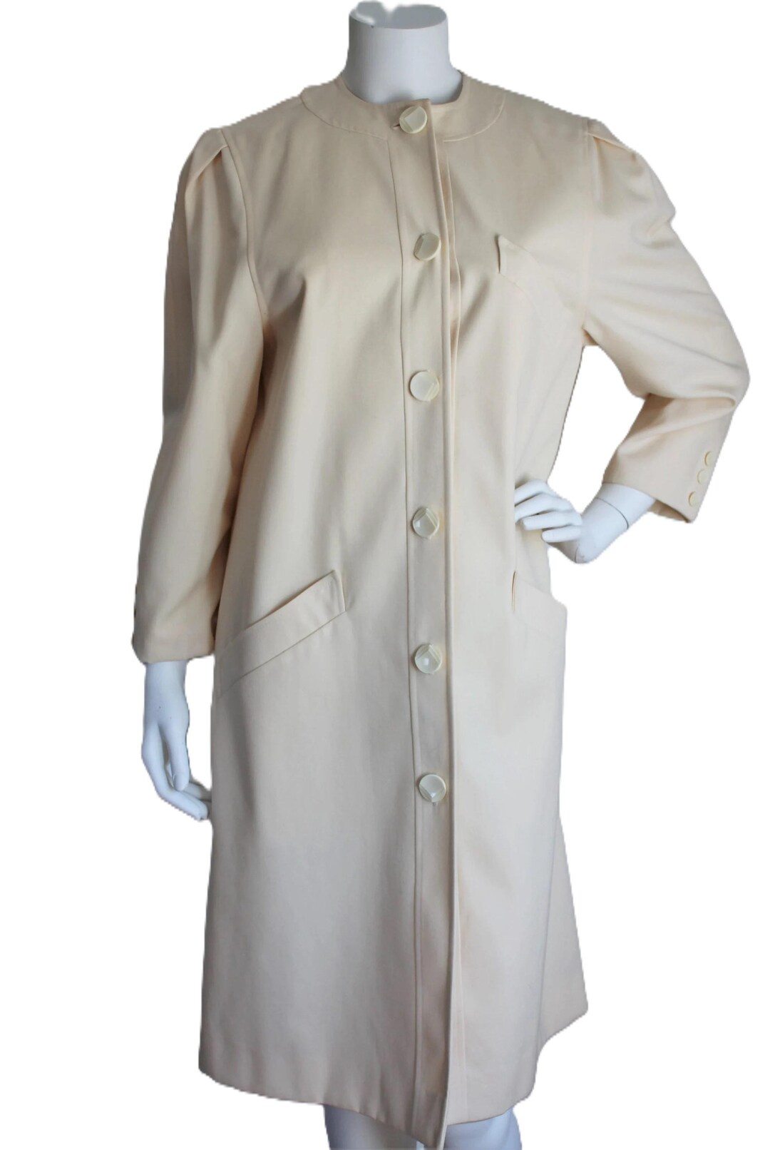 Women's Vintage Woven Jacket Long Cream >>> ^^^