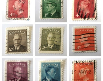 Canada King VI George Stamps Set of Nine 1949 to 1951