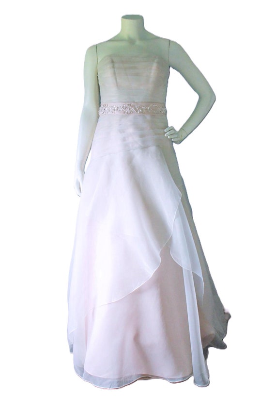 Vintage Pink Evening Gown David s Bridal Layered Formal Dress Size 8 Etsy