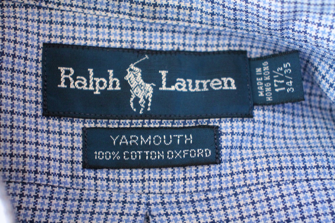 Vintage 1980's Blue Oxford Shirt Ralph Lauren Yarmouth | Etsy
