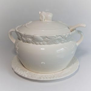 Large Tureen Set Himark Garden White Orchard Collection 1970's
