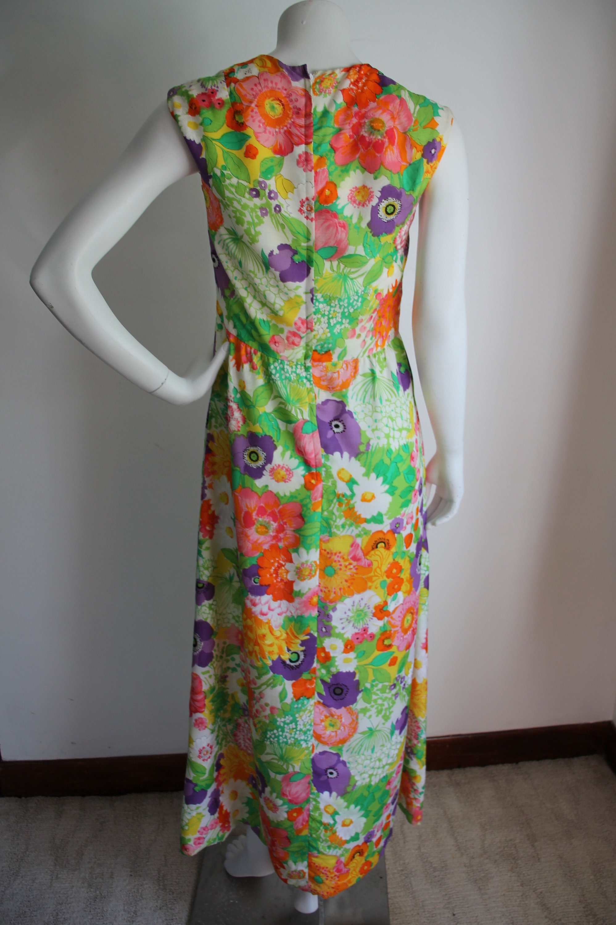 Floral Maxi Dress Original Daree Vintage 1960's Size | Etsy