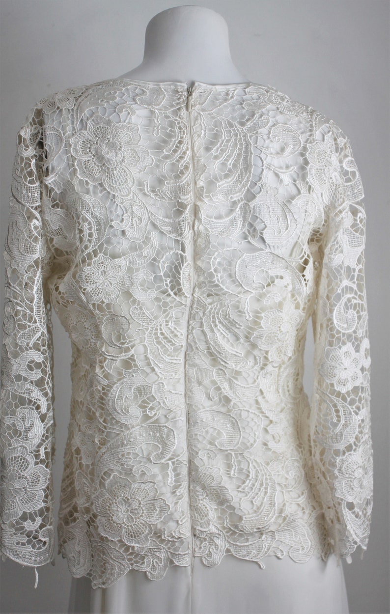 Ivory Lace Maxi Dress by Patra Size 14 Vintage 1990's | Etsy