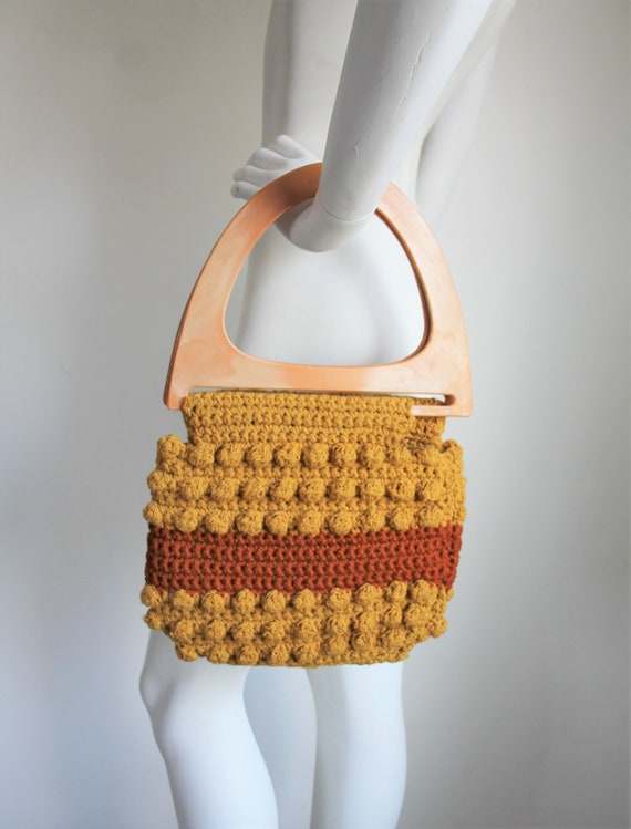 Popcorn Knit Bag, Vintage 1970's