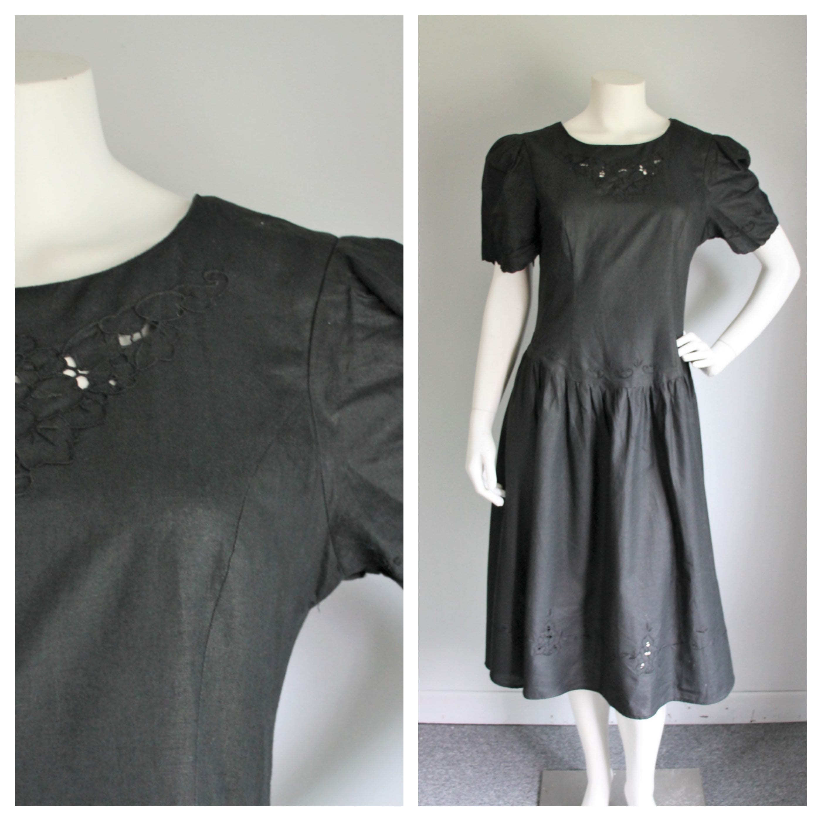 Black Dress Milargo Size 9 Size 10 Vintage 1980's - Etsy