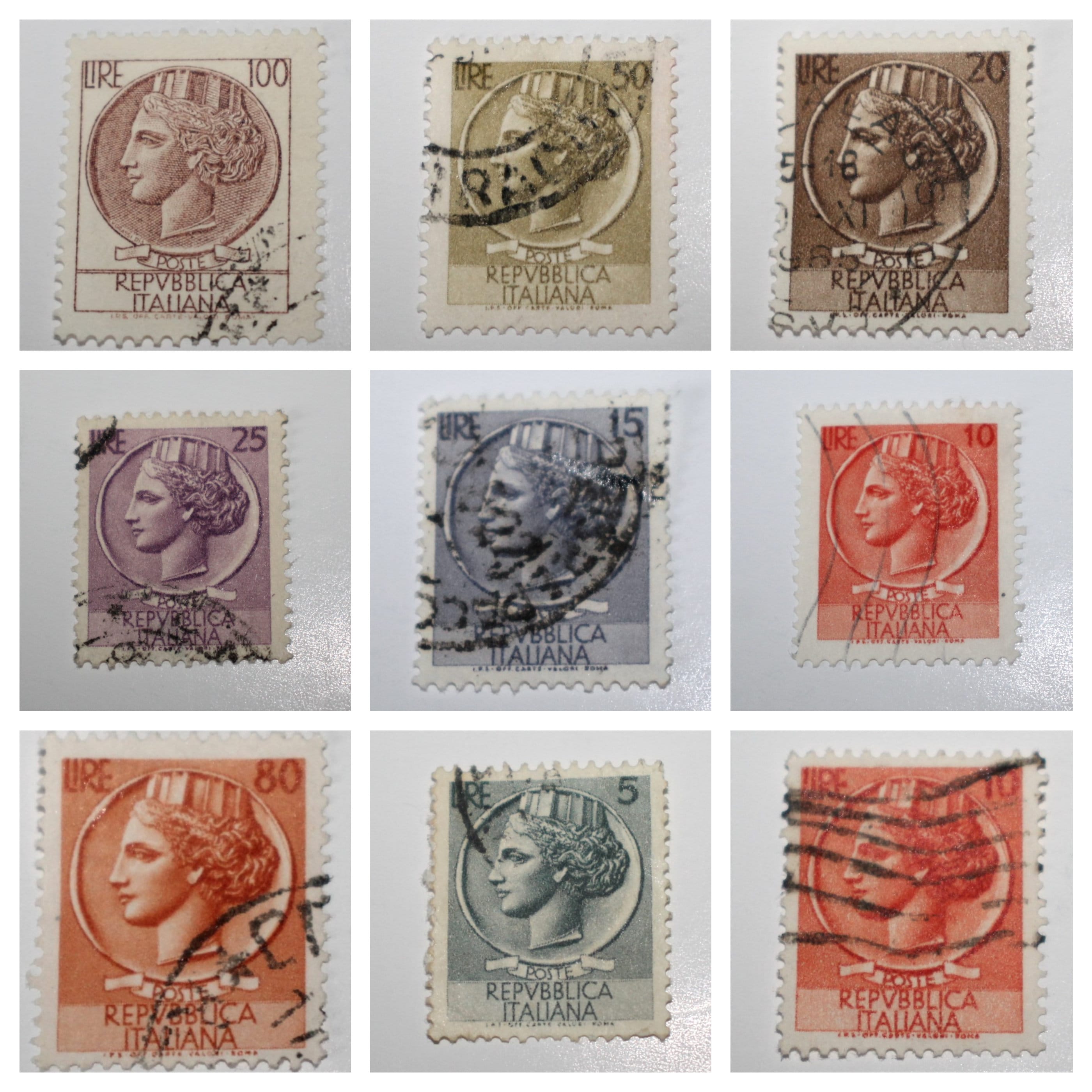 イタリアシラキュース200リラ使用済切手 イタリア 切手セット シラキュース コイン 1950 年代 - Etsy 日本
