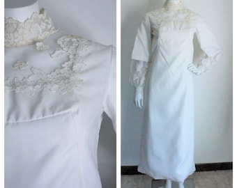 1960's Wedding Dress, Size Medium, Vintage Bridal