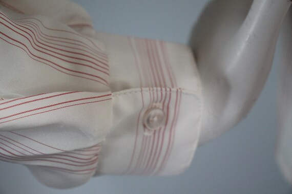 Vintage 70's Red White Pinstripe Blouse Shirtmate… - image 7