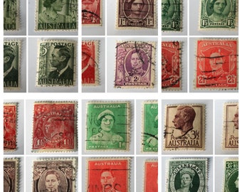 Postzegelset Australië King George Queen Elizabeth van 1924 tot 1960