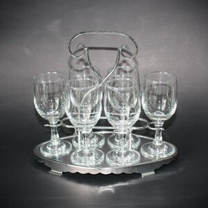 Vintage Liqueur Cordial Glasses with Carry Holder