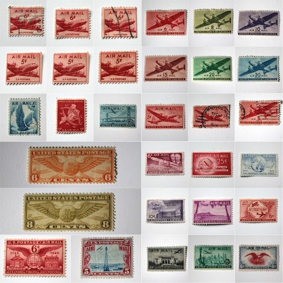United States Air Mail Stamp Set up to 1954 - Etsy