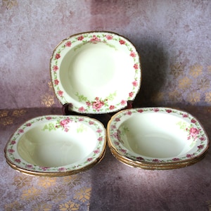 Alfred Meakin Royal Marigold Roselippe Suppenschüsseln Set mit 6 Stück