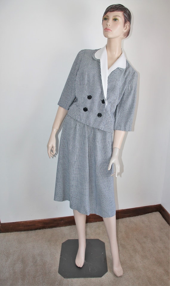 Vintage 1950's Two Piece Dress Skirt Set Medium L… - image 8